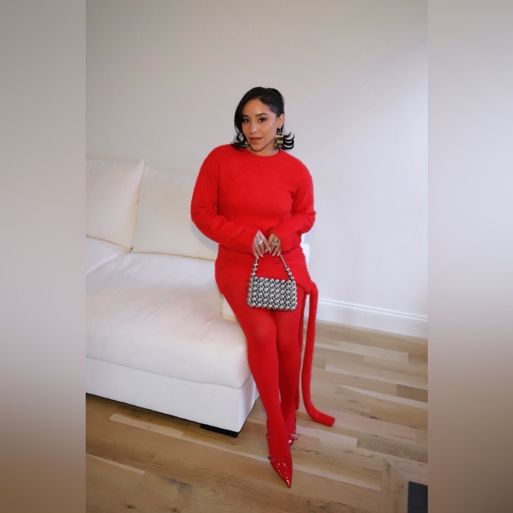 Vibrant Red Sweater Dress